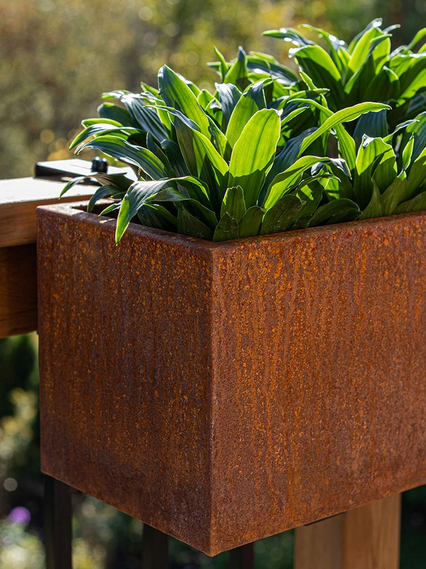 Veradek Metallic Series Corten Steel Railing Planters - Image 2